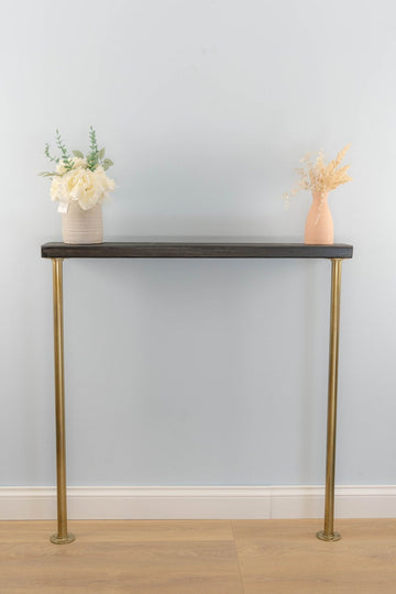14x4cm Gold Industrial Console Table - Rack n Rail