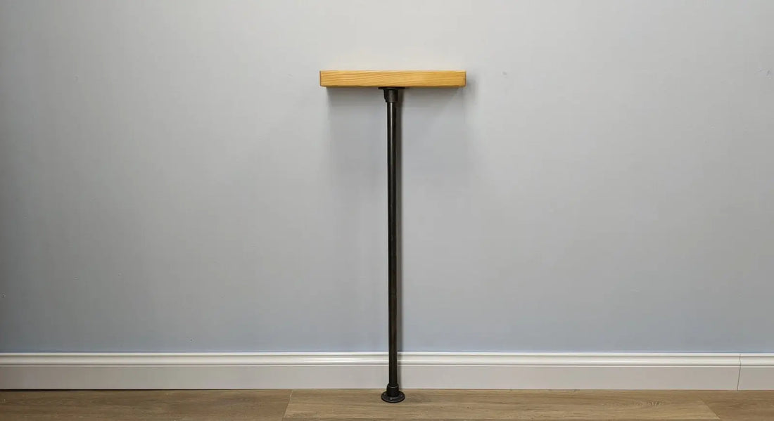 14x4cm Industrial Wooden Console Table - Industrial Pipe Legs - Rack n Rail