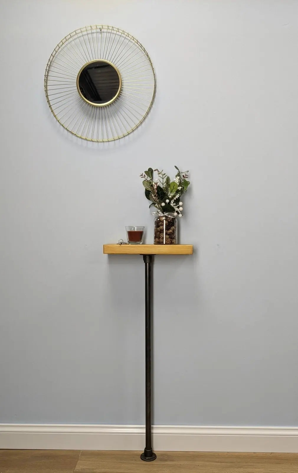 14x4cm Industrial Wooden Console Table - Industrial Pipe Legs - Rack n Rail