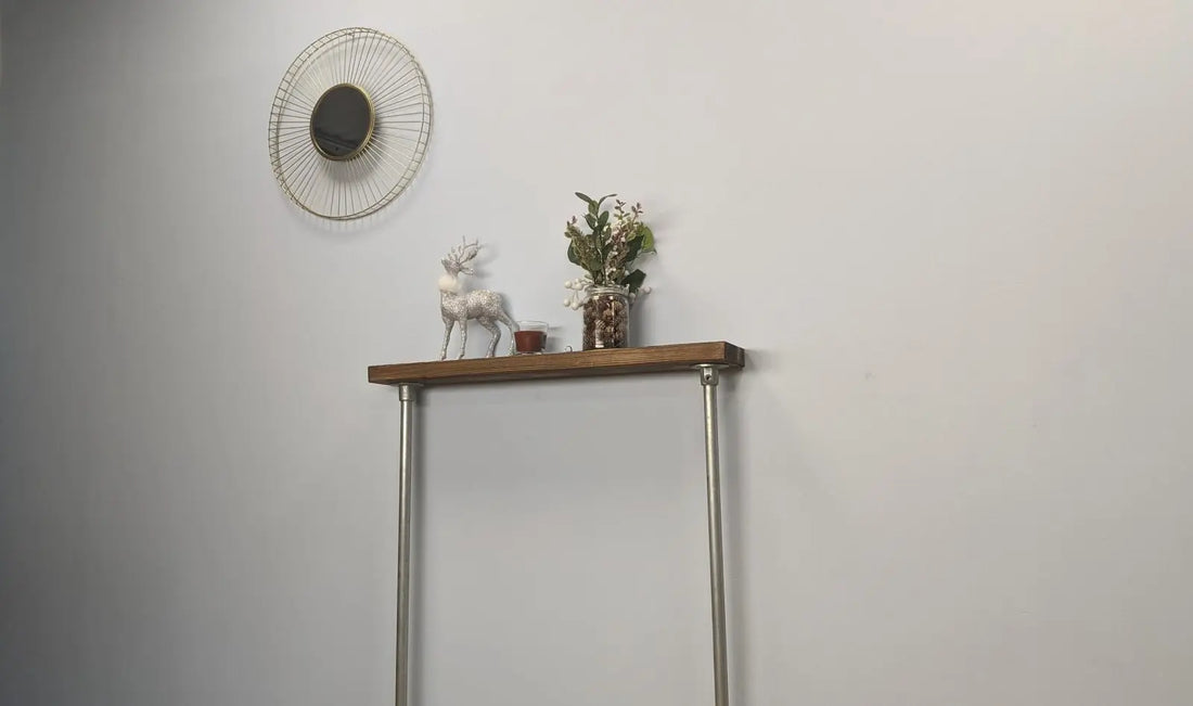 23x4cm Industrial Wooden Console Table - Rack n Rail