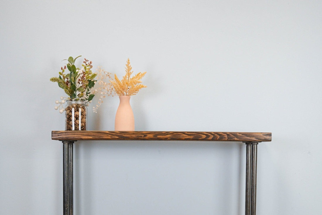 DALGRI Free - Standing Industrial Wooden Console Table - Rack n Rail