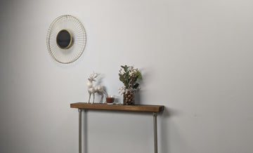 14x4cm 2 Leg Galvanised Industrial Console Table
