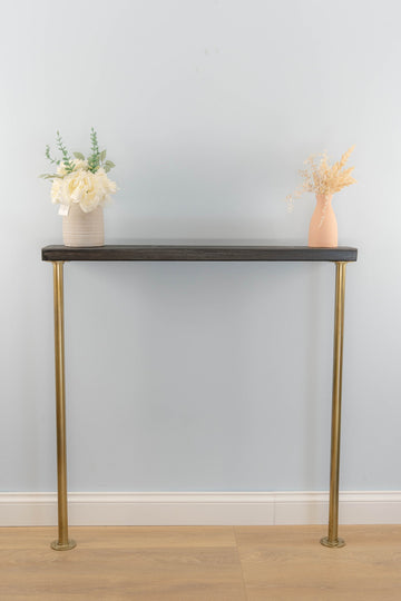 14x4cm Gold Industrial Console Table