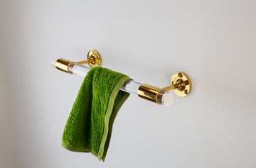 NIKRO Acrylic Towel Bar in Lucite