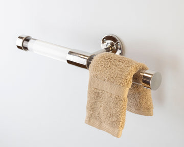 VELDO Acrylic Towel Bar in Lucite