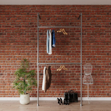 MELVA Galvanized Industrial Clothing Rack