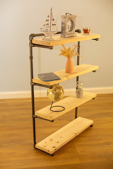 TIVNO Rustic Free Standing Pipe Shelf