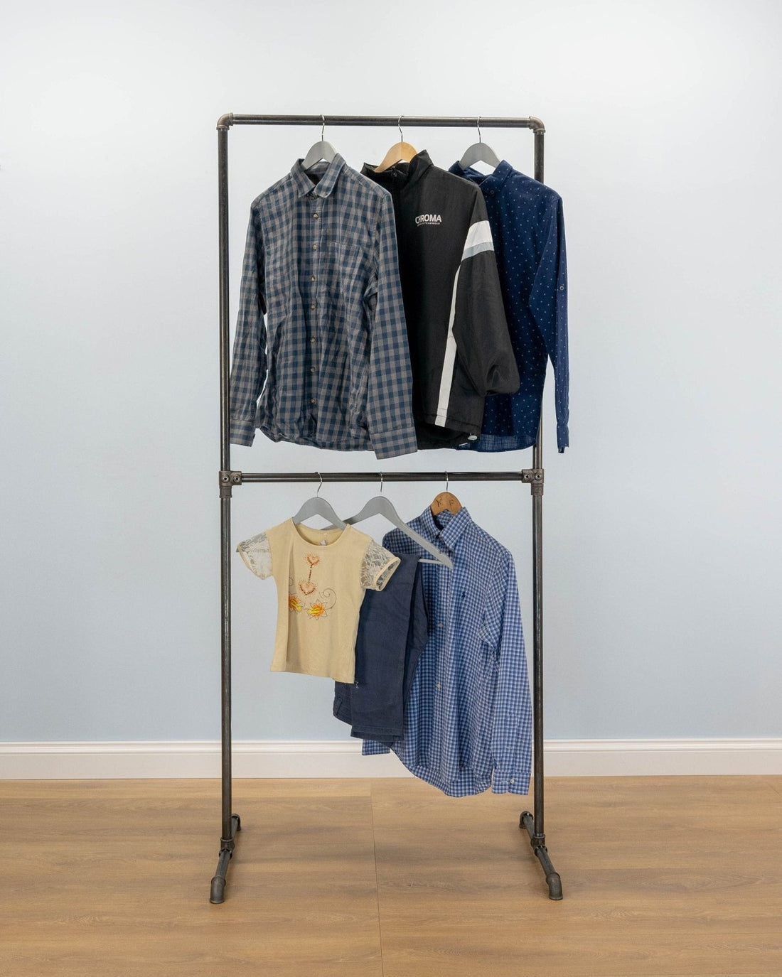 JALKA Industrial Double Free - Standing Clothing Rack - Rack n Rail