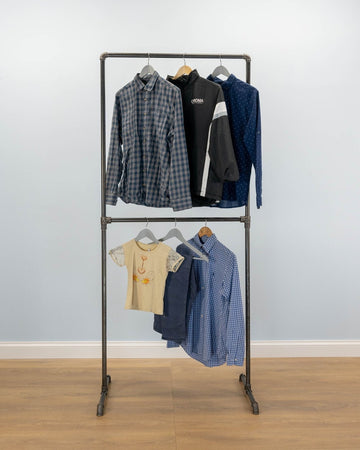 JALKA Industrial Double Free - Standing Clothing Rack - Rack n Rail