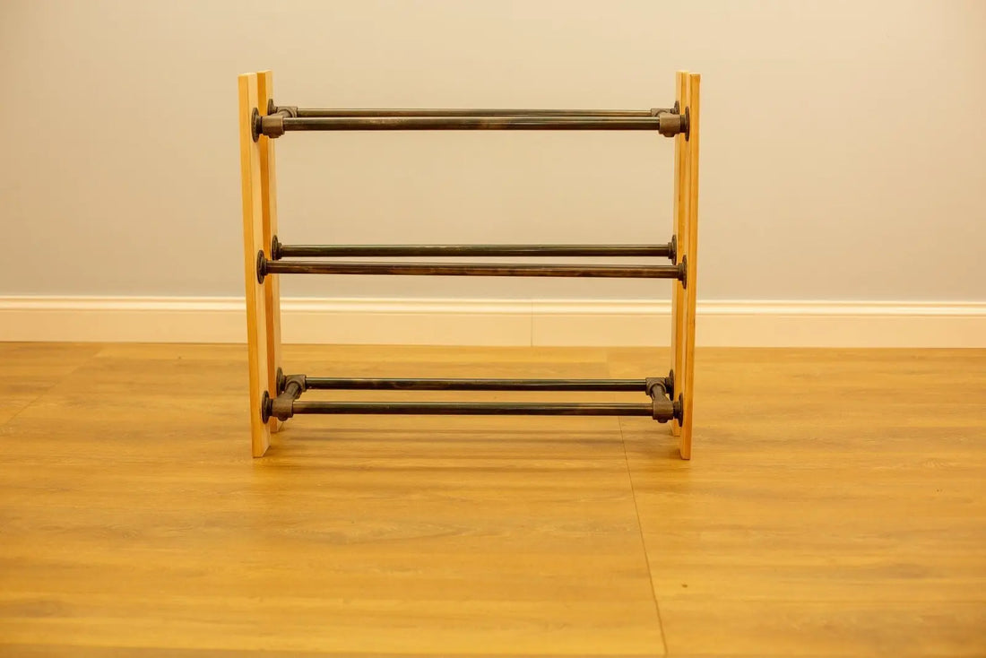 JOVKA Minimalist Shoe Rack with Pipe Fittings - Rack n Rail