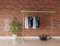 KOFRA Gold Free Standing Clothing Rack with Shelf - Rack n Rail