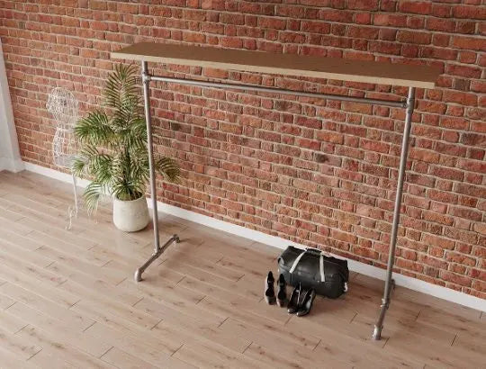 KOFRA Gold Free Standing Clothing Rack with Shelf - Rack n Rail