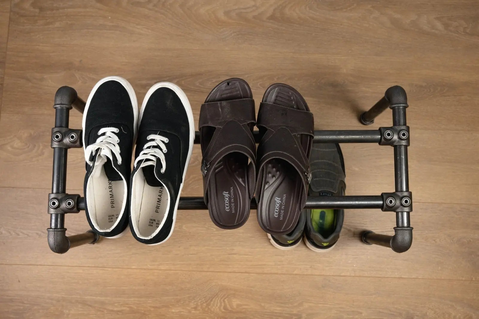 KOLPA Free standing Metal Pipe Shoe Rack - Rack n Rail
