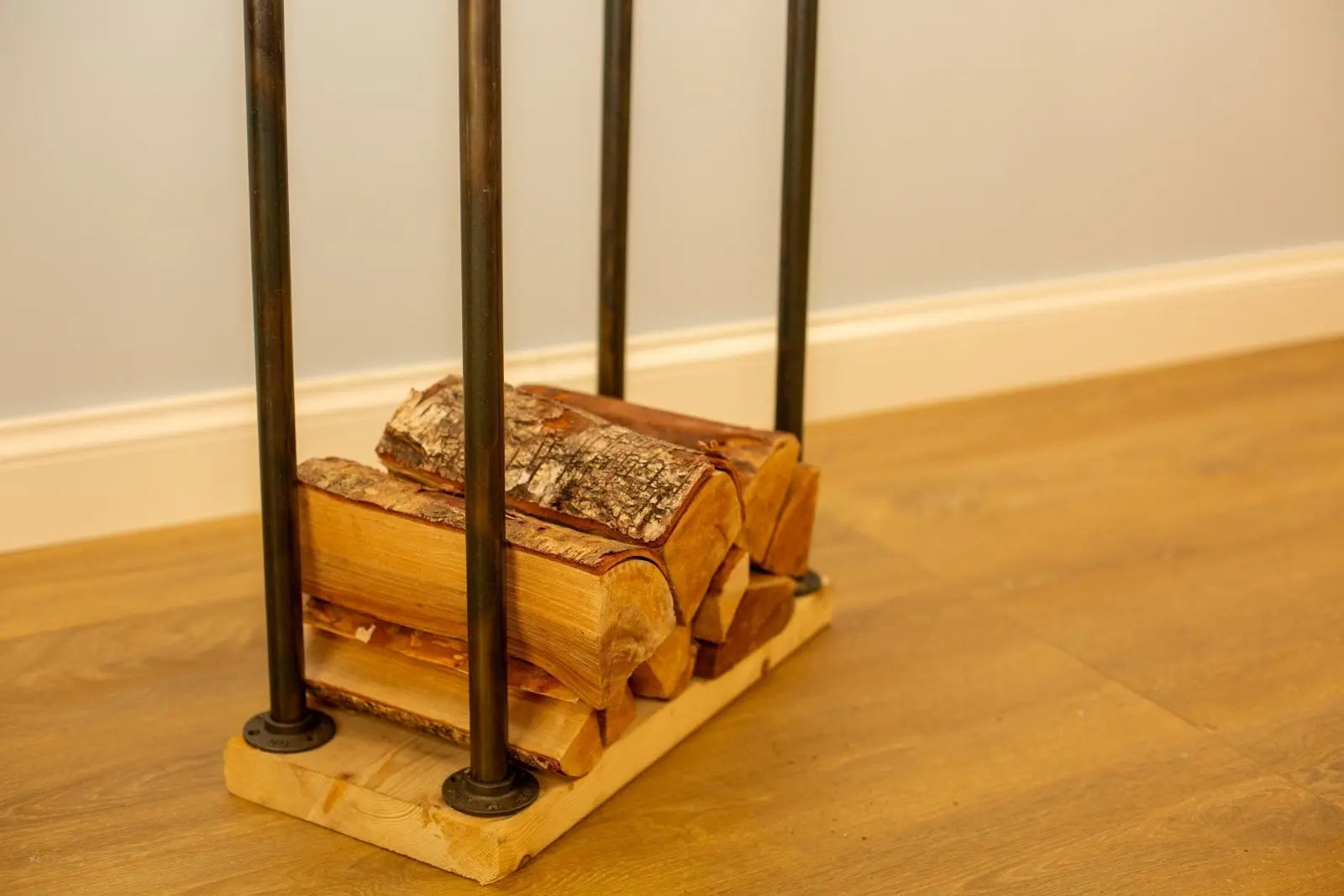 KUVNA Firewood Holder Rack on Wheels - Rack n Rail