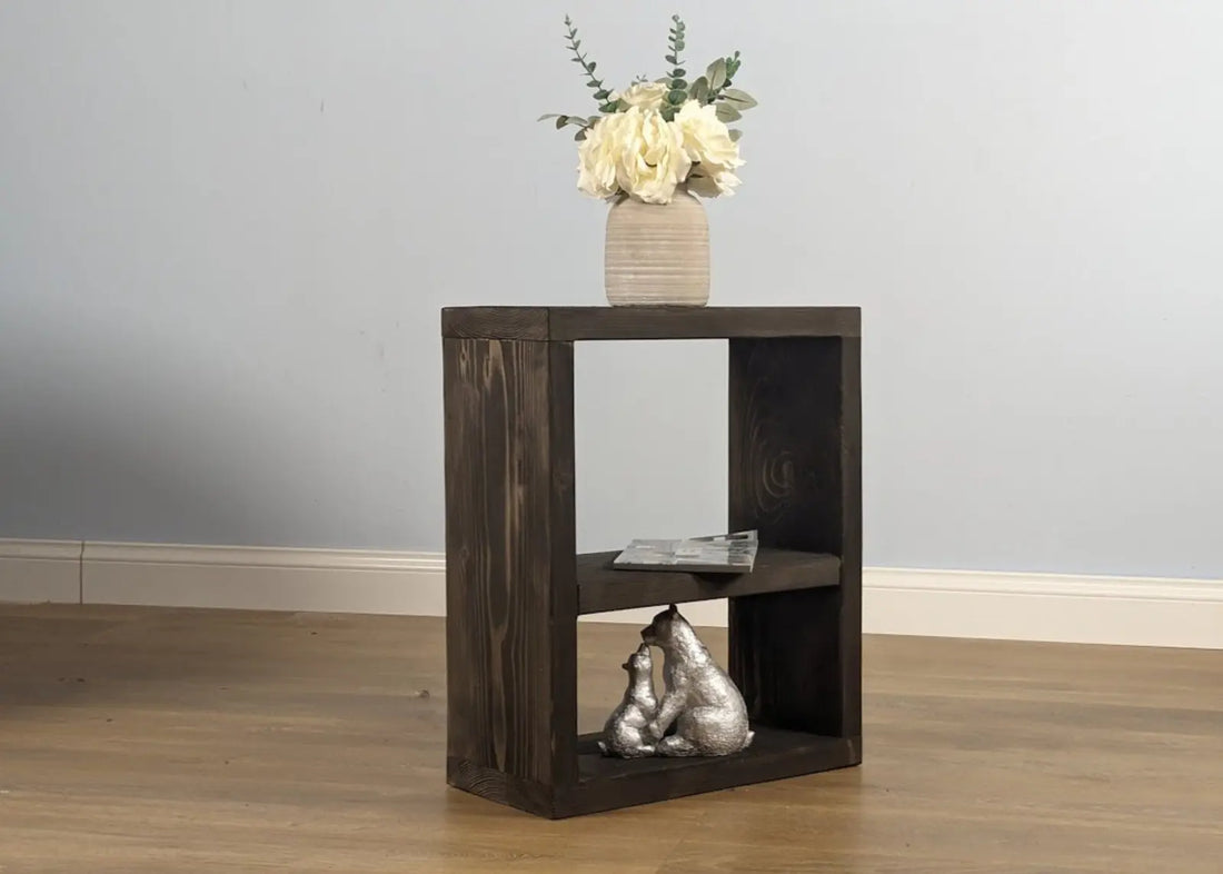 LIVNO Rustic end table with two shelves Side Table - Rack n Rail