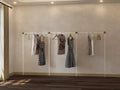 LYNKA Long Minimalist Polished Brass and Lucite Clothes Rail Rack - Rack n Rail