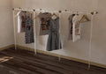 LYNKA Long Minimalist Polished Brass and Lucite Clothes Rail Rack - Rack n Rail