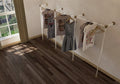 LYNKA Long Minimalist Polished Brass and Lucite Clothes Rail Rack - Rack n Rail