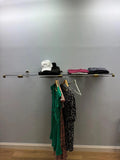 PELKA Clear Lucite Wall Shelf Rack with Brass Brackets - Rack n Rail