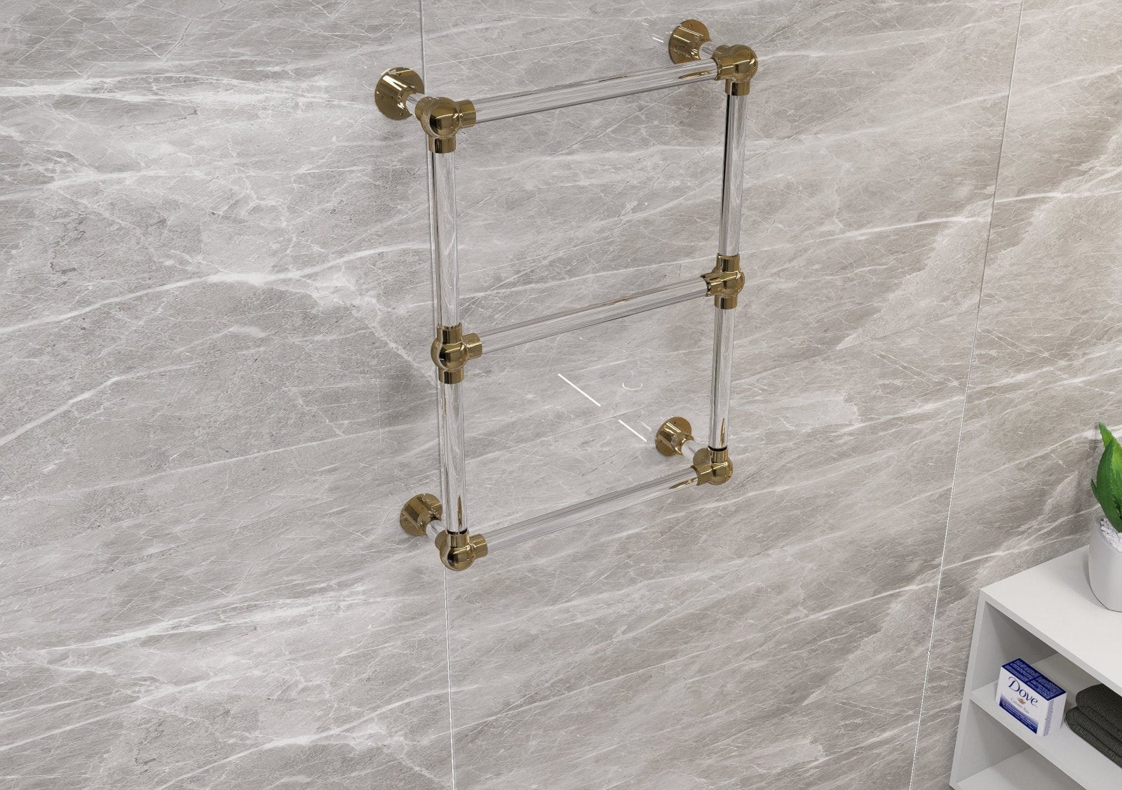 TAVRI Three Bars Towel Rack in Lucite - Rack n Rail