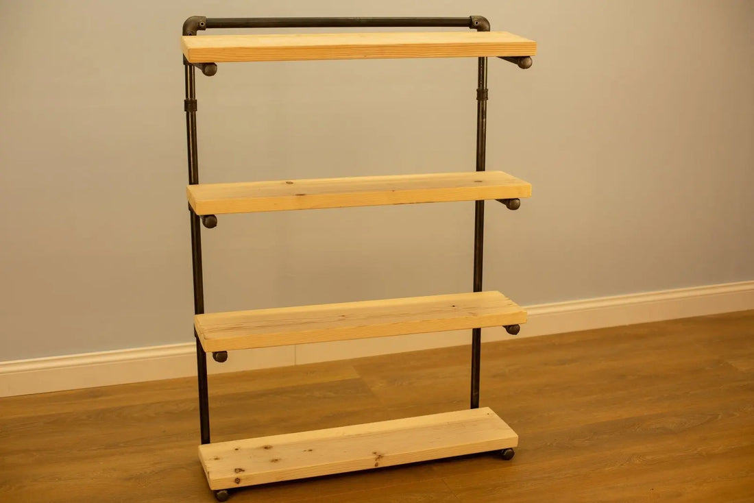 TIVNO Rustic Free Standing Pipe Shelf - Rack n Rail