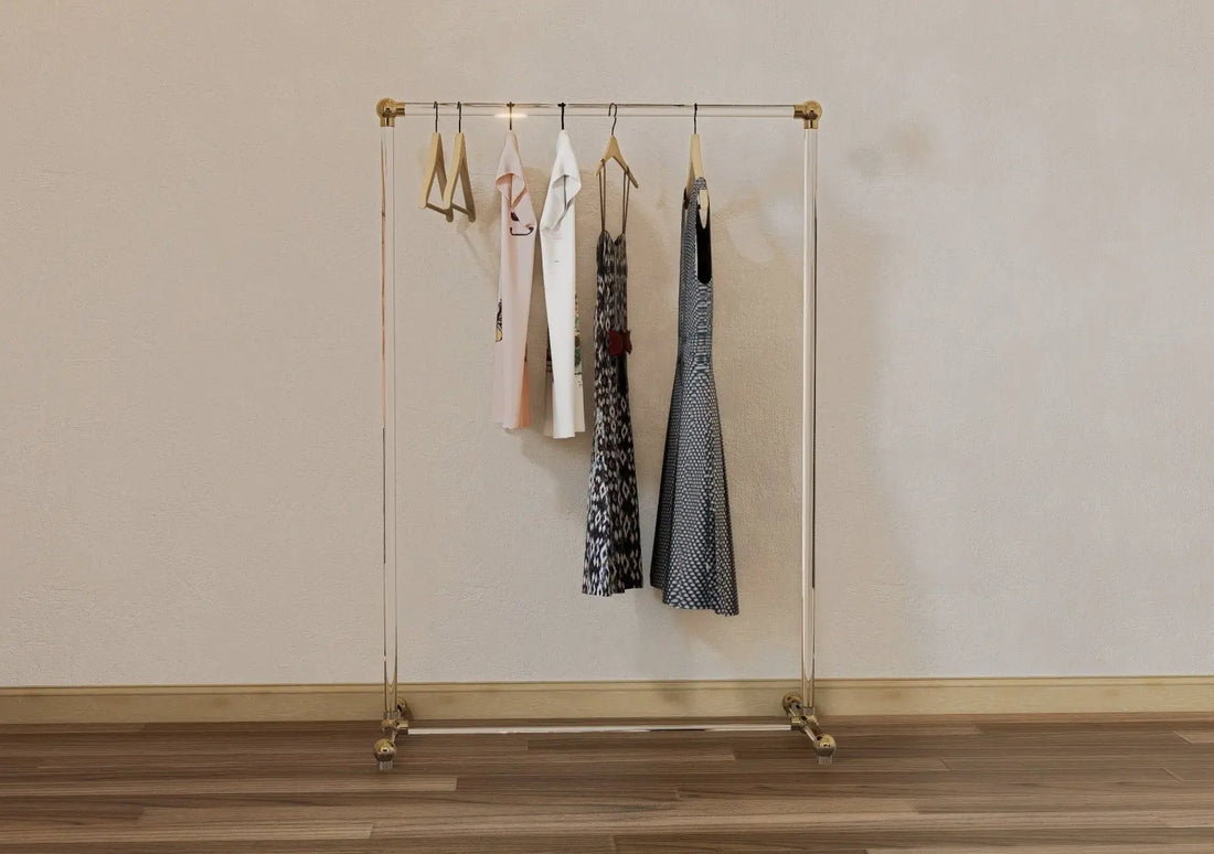TOVRA Free - standing Lucite clothing rack - Rack n Rail