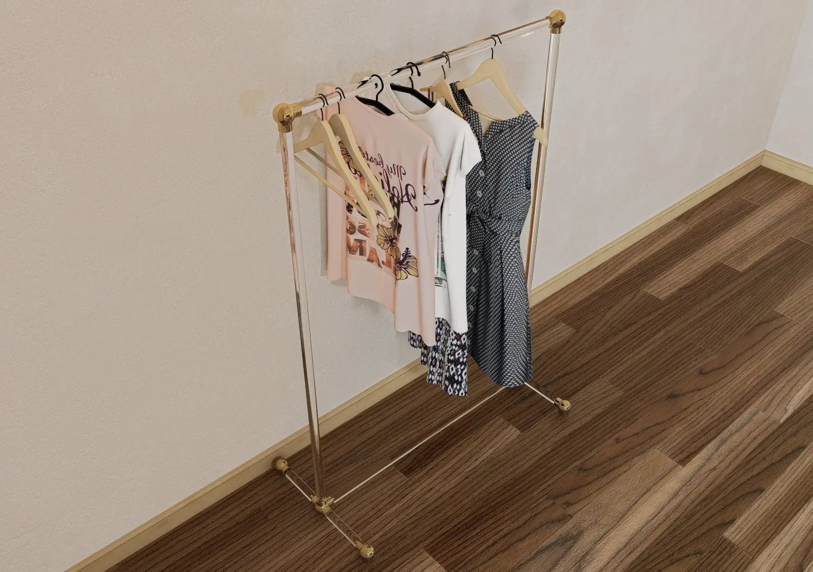 TOVRA Free - standing Lucite clothing rack - Rack n Rail