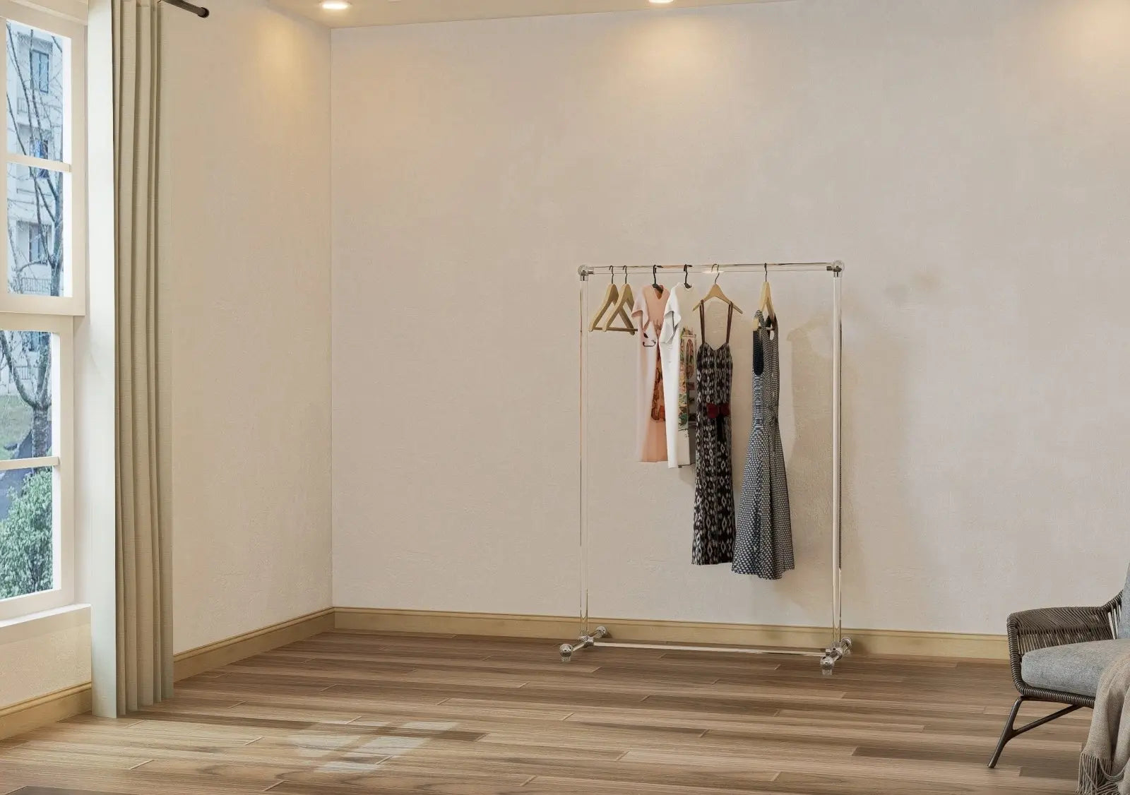 TOVRA Free - standing Lucite clothing rack - Rack n Rail