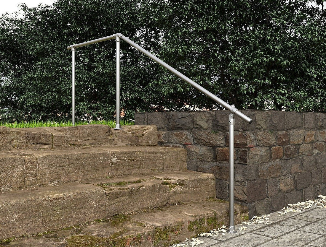 TRINDA Industrial Outdoor Galvanized Pipe Handrail - Rack n Rail