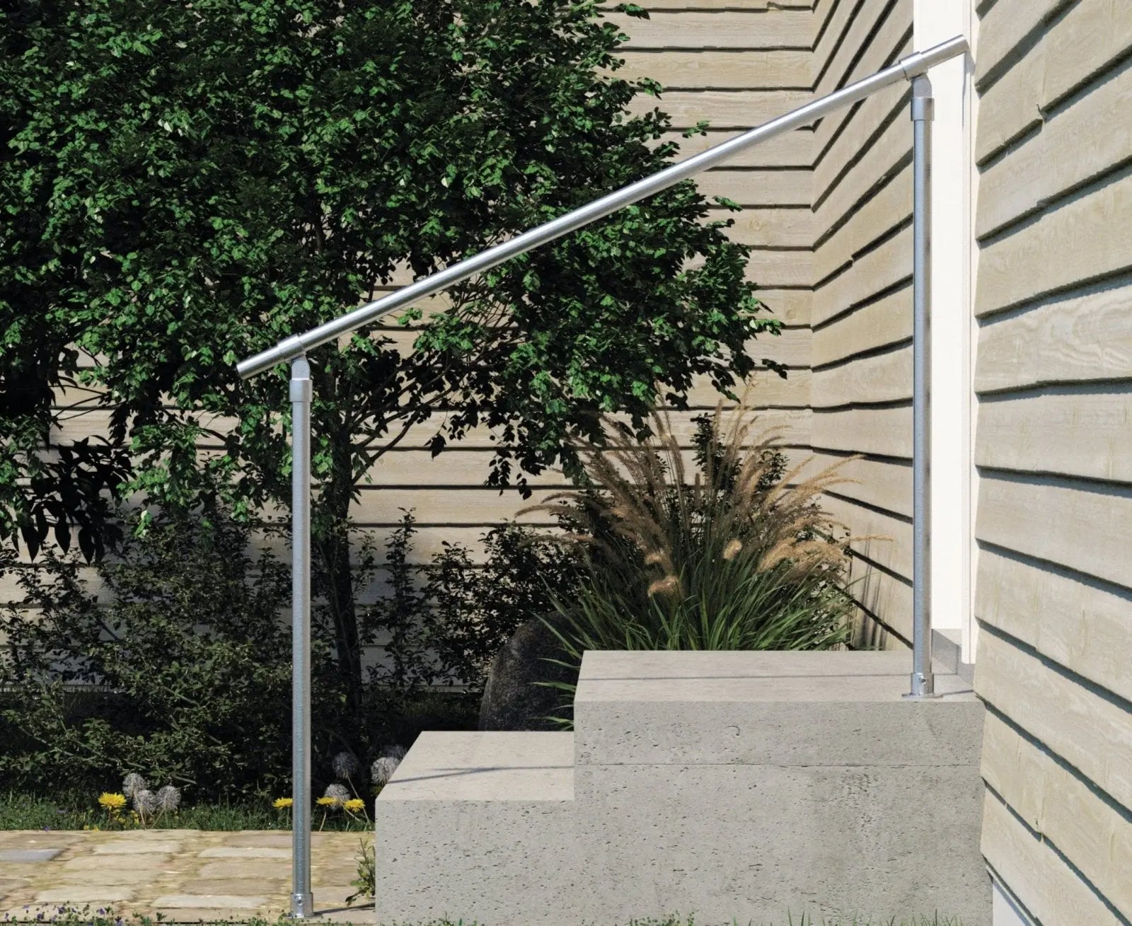 TROLA Galvanized Outdoor Pipe Handrail - Rack n Rail