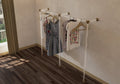 XALVO Minimalist Polished Brass and Lucite Clothes Rail Rack - Rack n Rail