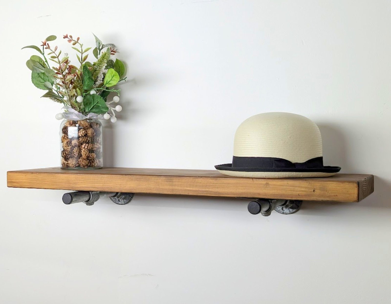 ZORVIK Chunky Rustic Shelf with Steel Brackets - Rack n Rail