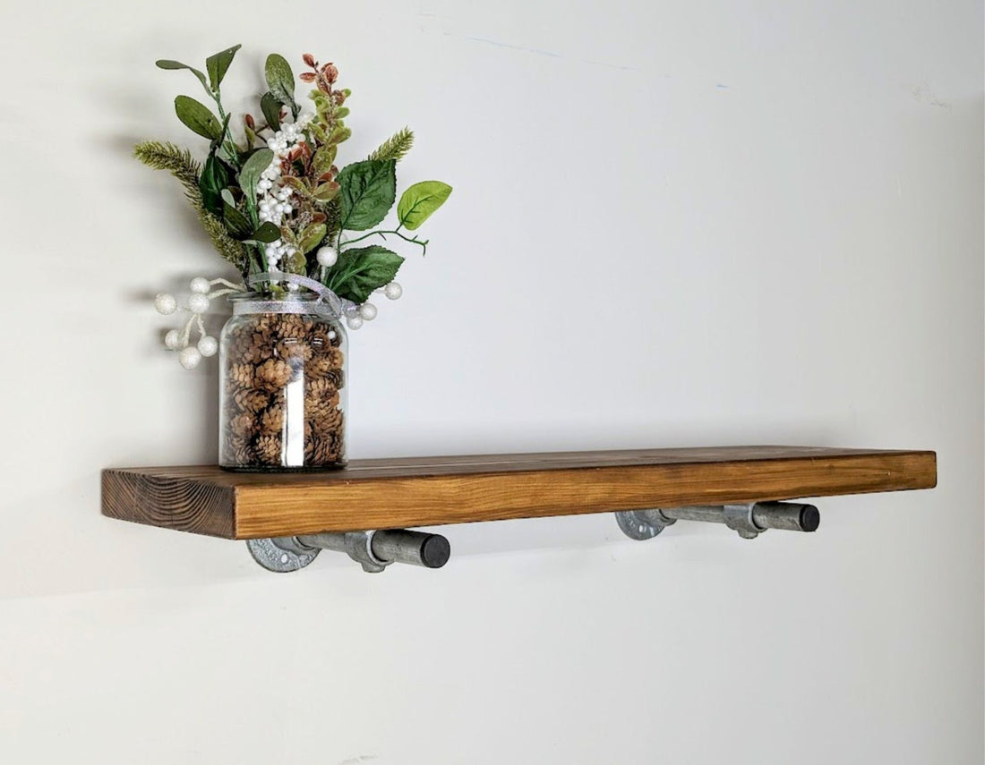 ZORVIK Chunky Rustic Shelf with Steel Brackets - Rack n Rail