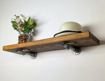 ZORVIK Chunky Rustic Shelf with Steel Brackets - Rack n Rail