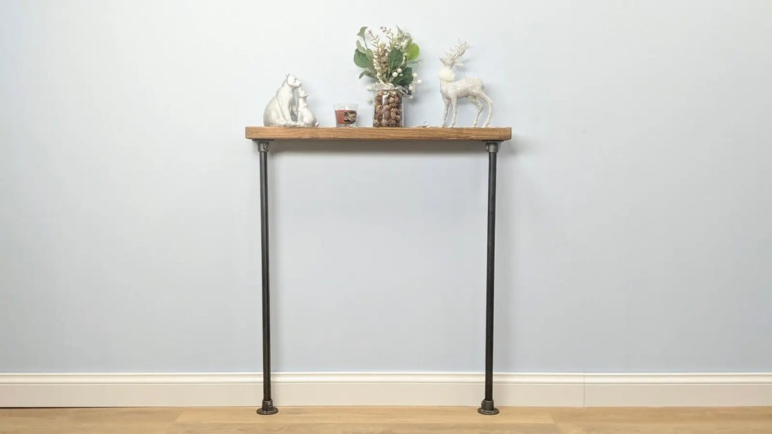 14x4cm Industrial Wooden Console Table - Rack n Rail