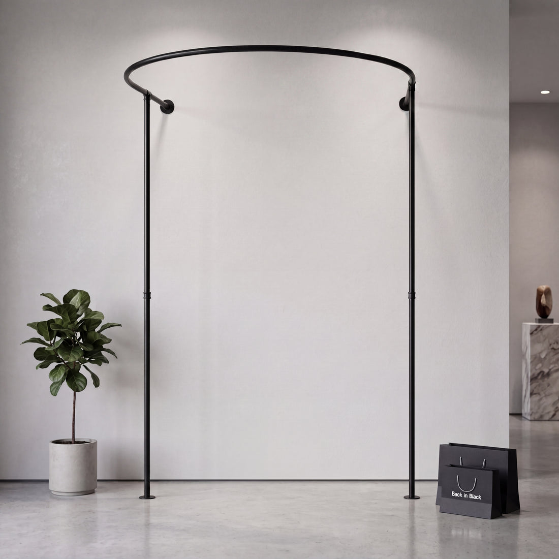 Custom Wall Mounted Changing Room Curtain Rail Curved Fitting Room Frame Boutique Dressing Room Privacy Curtain Rod Retail Clothing Store Divider - Custom Size and Color