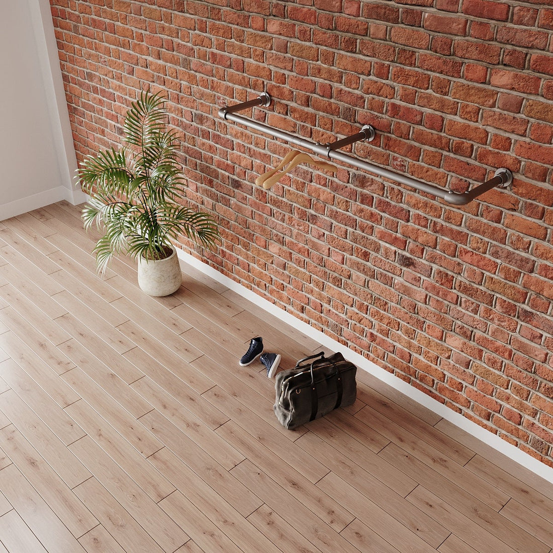 GRILO Industrial Style Wall Mounted Clothes Rail