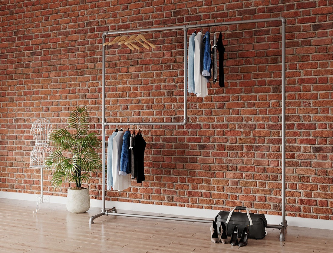 MELKO Industrial Pipe Clothing Rail