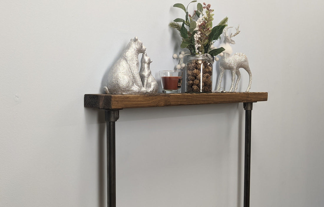 14x4cm Industrial Wooden Console Table