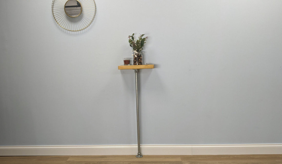 23x4cm Galvanised Industrial Wooden Console Table