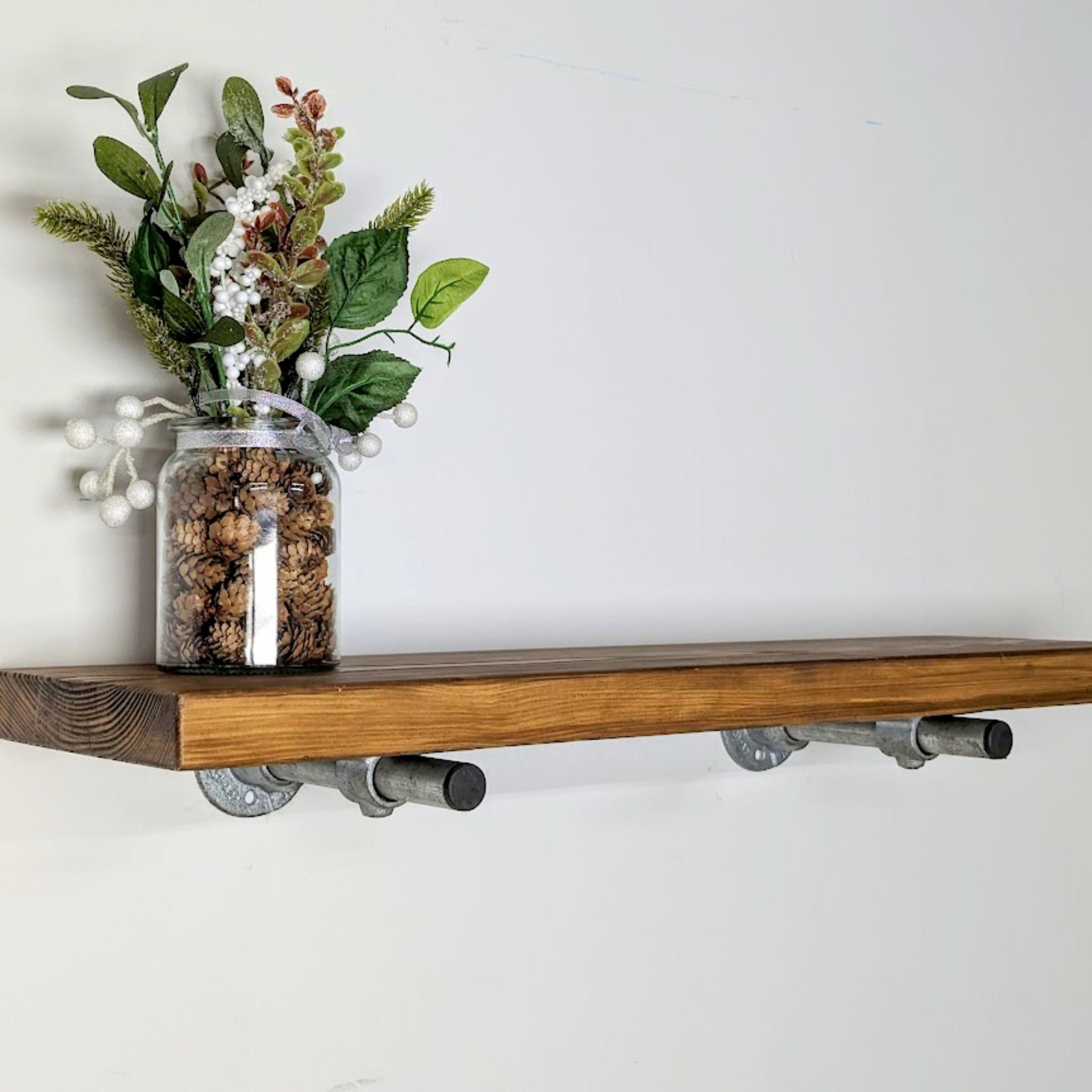 ZORVIK Chunky Rustic Shelf with Steel Brackets