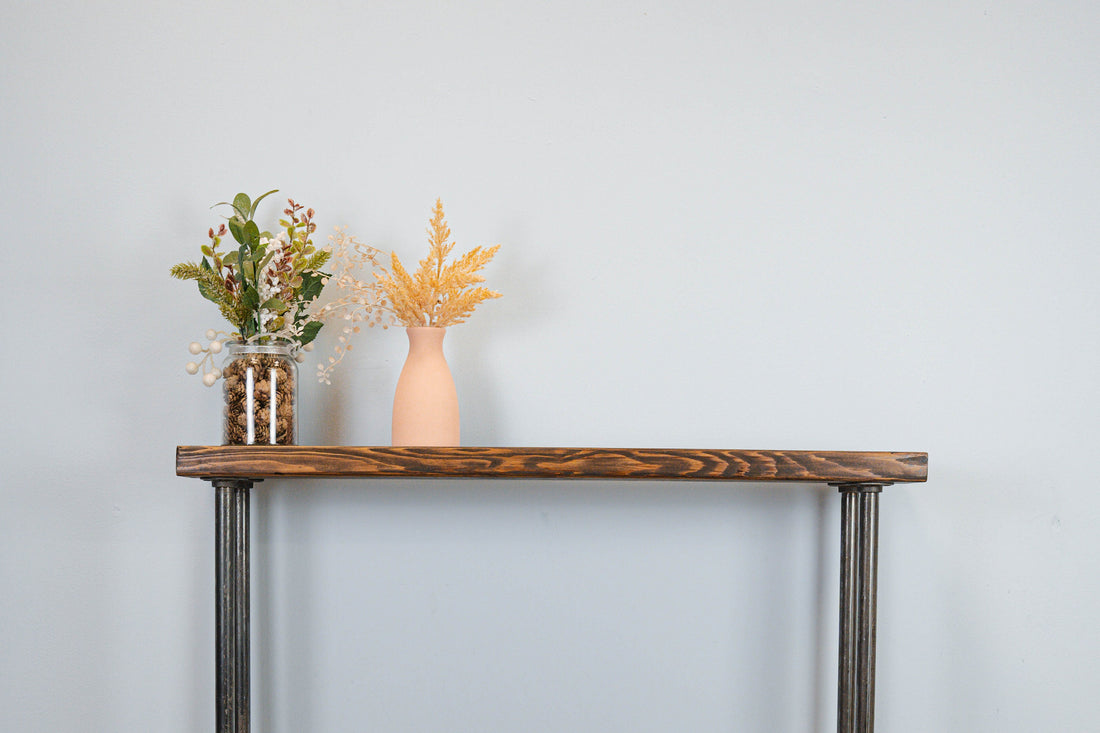 DALGRI Free-Standing Industrial Wooden Console Table