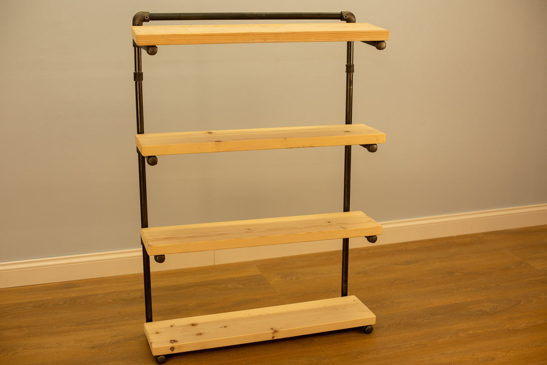 TIVNO Rustic Free Standing Pipe Shelf
