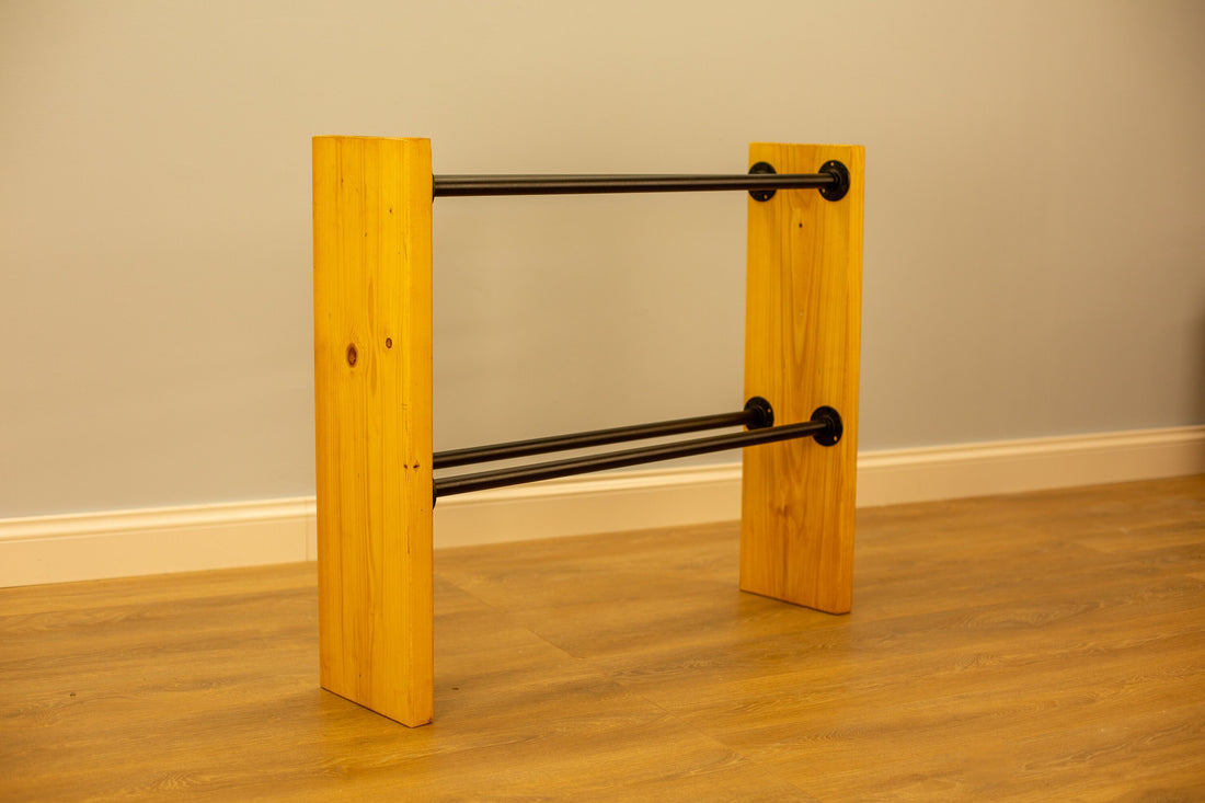 2-tier Pipe and wood  Shoe Rack  Storage Minimalist Shoe Rack Pipe Fittings Vintage Furniture Entryway Minimal Shoe Rack