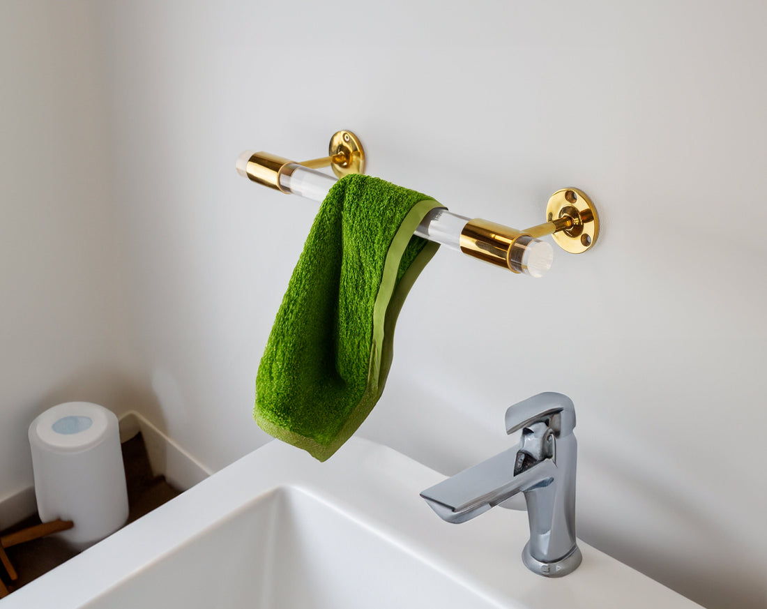 NIKRO Acrylic Towel Bar in Lucite