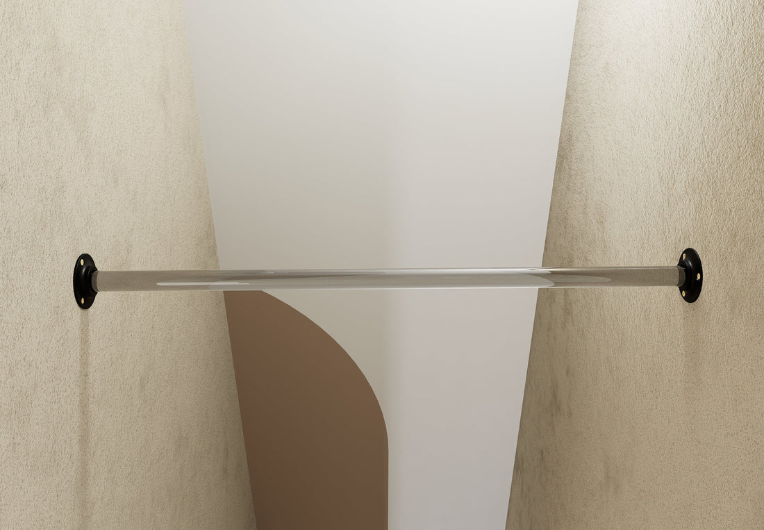 VINRA Lucite wall-to-wall rack