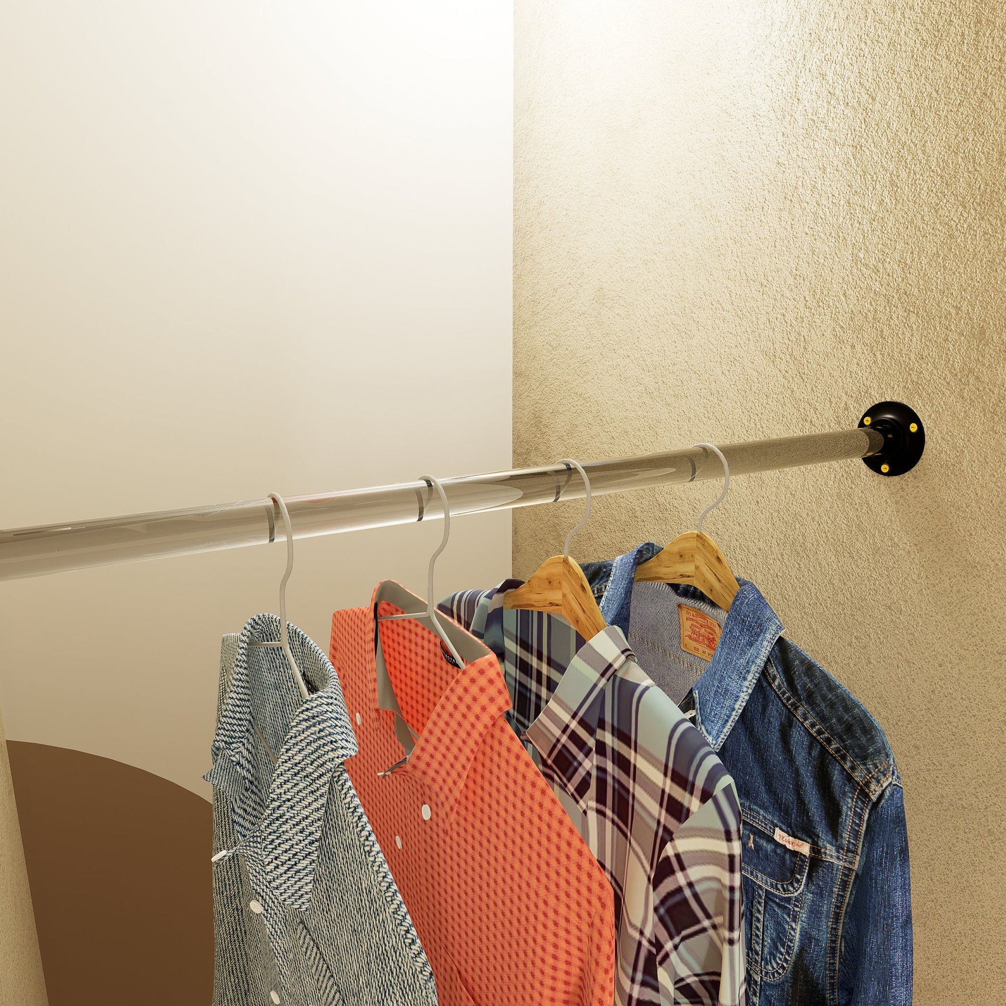 VINRA Lucite wall-to-wall rack