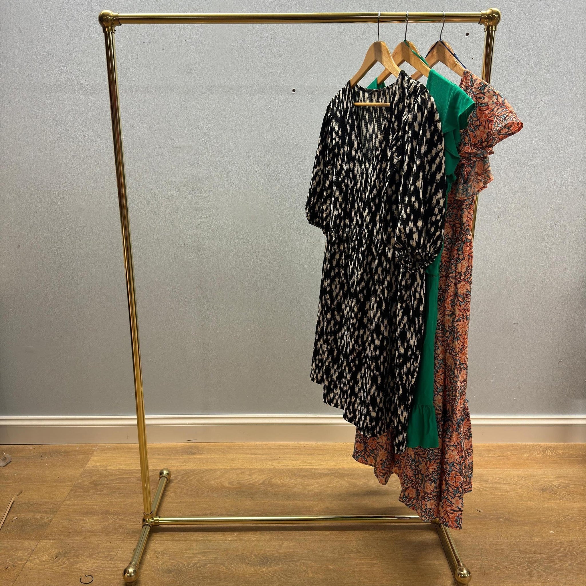 ZOVRA Freestanding Brass clothing rack