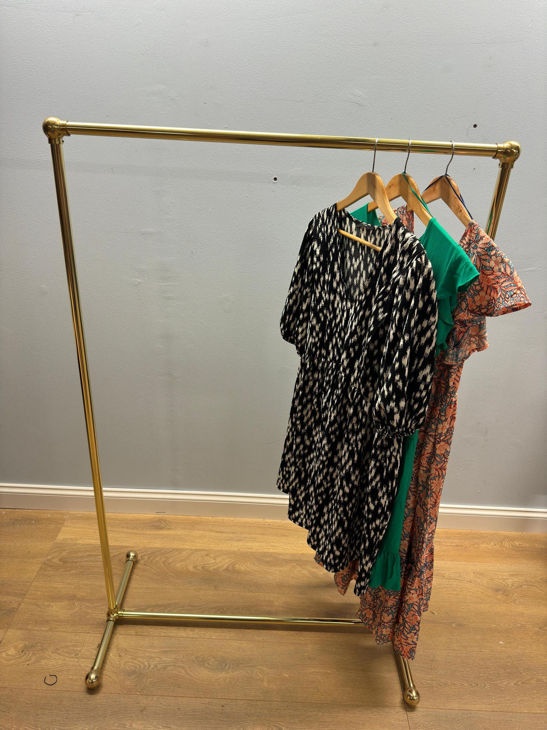 ZOVRA Freestanding Brass clothing rack
