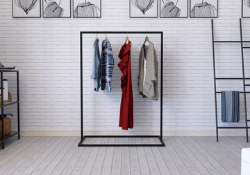 Minimalist Metal Clothing Rack | Custom Size Garment Rail | Detachable Clothes Storage | Made to Order | Modern Display Rack | Sturdy Design